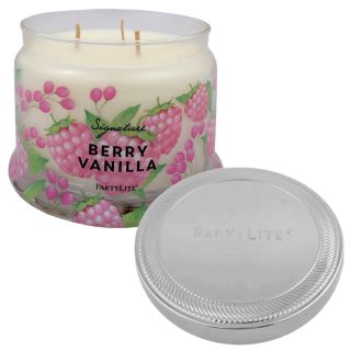 💥 POSLEDNÍ KUSY 🕯️🌸 PARTYLITE Vonná svíčka - tříknotá - SIGNATURE - BERRY VANILLA 1ks Skleněný soudeček se svíčkou a...