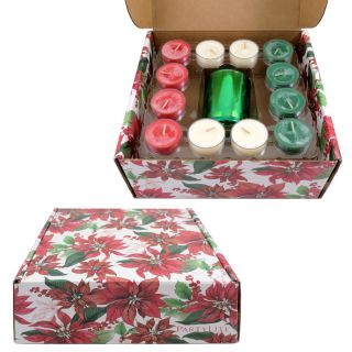💥 POSLEDNÍ KUSY 🕯️🌸 PARTYLITE Kouzelná vánoční dárková sada 12 svíček + svícen na čajové svíčky 1ks Kouzelná vánoční...